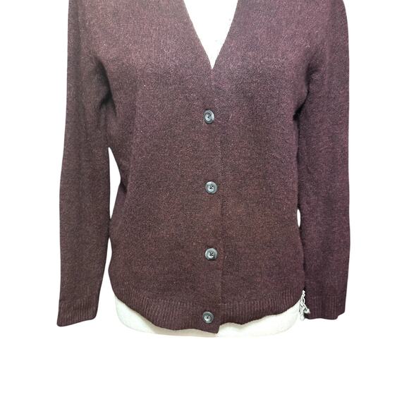 Old Navy Cardigan Button-Up Front Academia Style Long Sleeves Solid Burgundy XS - Picture 3 of 8